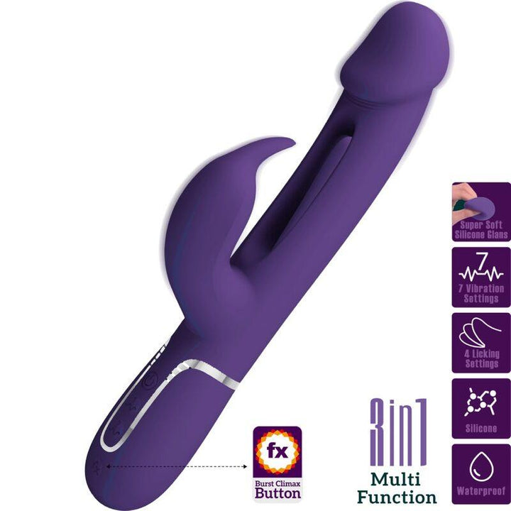 PRETTY LOVE - KAMPAS RABBIT - IN - MULTIFUNKTIONSVIBRATOR MIT ZUNGE VIOLETT - INTIM SPACE Online Sexshop