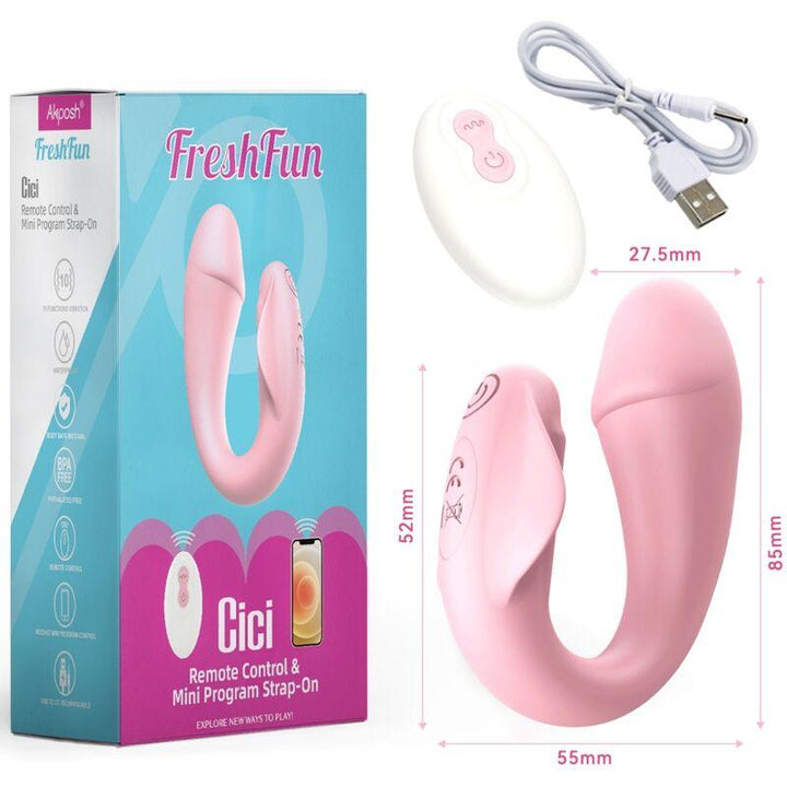 ARMONY - FRESHFUN CICI STAP-ON VIBRATOR FERNBEDIENUNG UND APP 10 VIBRATIONEN ROSA - INTIM SPACE Online Sexshop