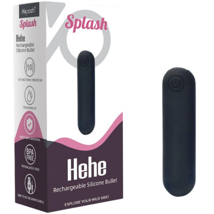 ARMONY -SPLASH HEHE VIBRATOR BULLET SILIKON 10 VIBRATIONEN 65 - 15 CM SCHWARZ - INTIM SPACE Online Sexshop