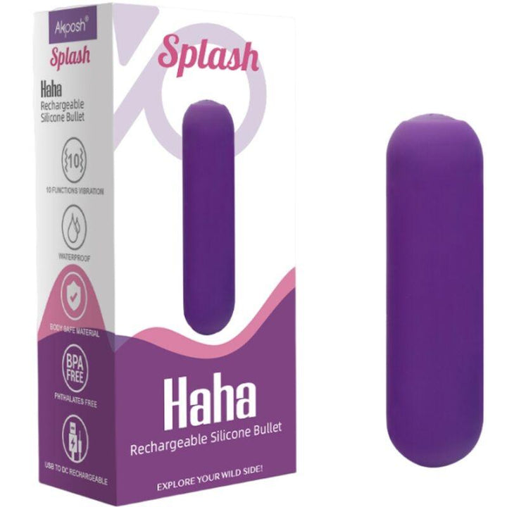 ARMONY - SPLASH HAHA VIBRATOR BULLET SILIKON 10 VIBRATIONEN 75 - 19 CM LILA - INTIM SPACE Online Sexshop