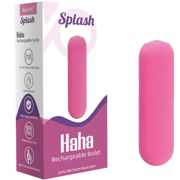 ARMONY - SPLASH HAHA VIBRATOR BULLET SILIKON 10 VIBRATIONEN 75 - 19 CM ROSA - INTIM SPACE Online Sexshop