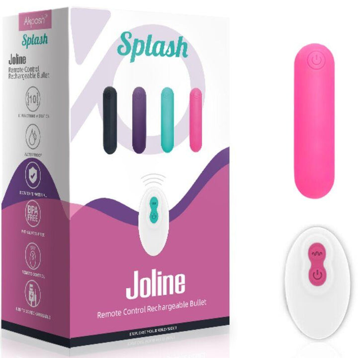 ARMONY - SPLASH JOLINE VIBRATOR BULLET SILIKON FERNBEDIENUNG 10 VIBRATIONEN 65 - 15 CM ROSA - INTIM SPACE Online Sexshop