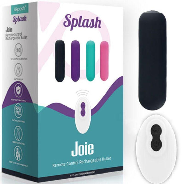 ARMONY - SPLASH JOIE VIBRATOR BULLET SILIKON FERNBEDIENUNG 10 VIBRATIONEN 75 - 19 CM SCHWARZ - INTIM SPACE Online Sexshop