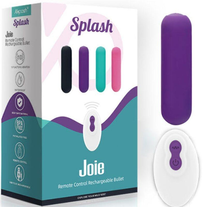 ARMONY - SPLASH JOIE VIBRATOR BULLET SILIKON FERNBEDIENUNG 10 VIBRATIONEN 75 - 19 CM LILA - INTIM SPACE Online Sexshop