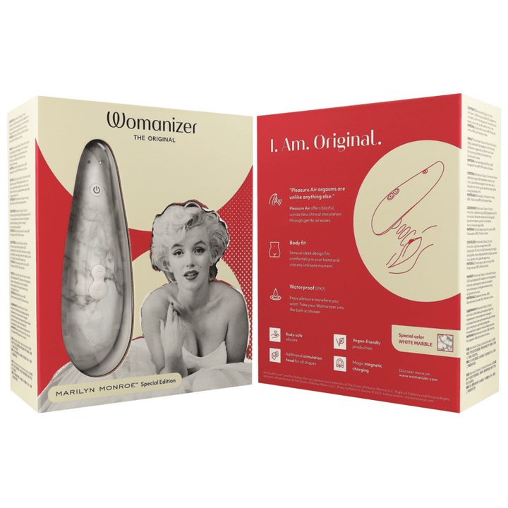 WOMANIZER - MARILYN MONROE CLASSIC - KLITORALSTIMULATOR, WEISSER MARMOR - INTIM SPACE Online Sexshop