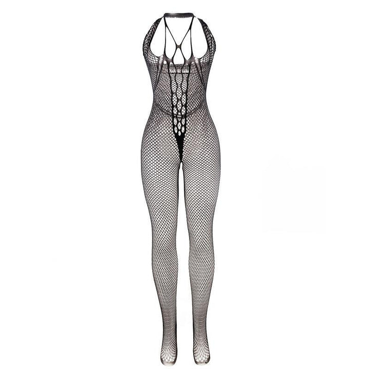 SUBBLIME - 951788 LANGER NETZ-BODYSTOCKING MIT RIEMEN AUF BRUST UND RÜCKEN SCHWARZ EINE GRÖSSE - INTIM SPACE Online Sexshop