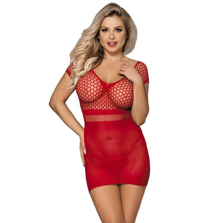 SUBBLIME - 951924 KURZES ROTES HKELKLEID MIT GRILL EINE GRÖSSE - INTIM SPACE Online Sexshop