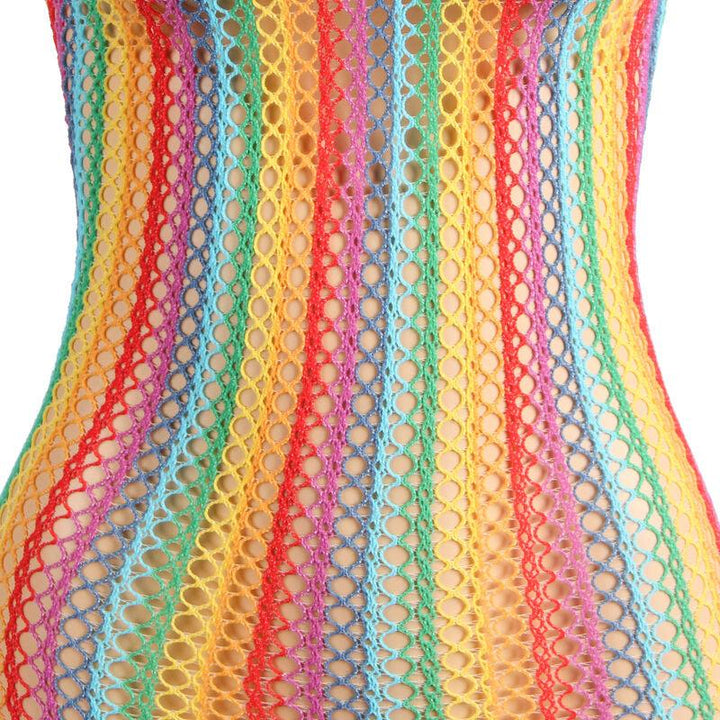 SUBBLIME - 952341 REGENBOGEN-NETZ-KLEID EINE GRÖSSE - INTIM SPACE Online Sexshop