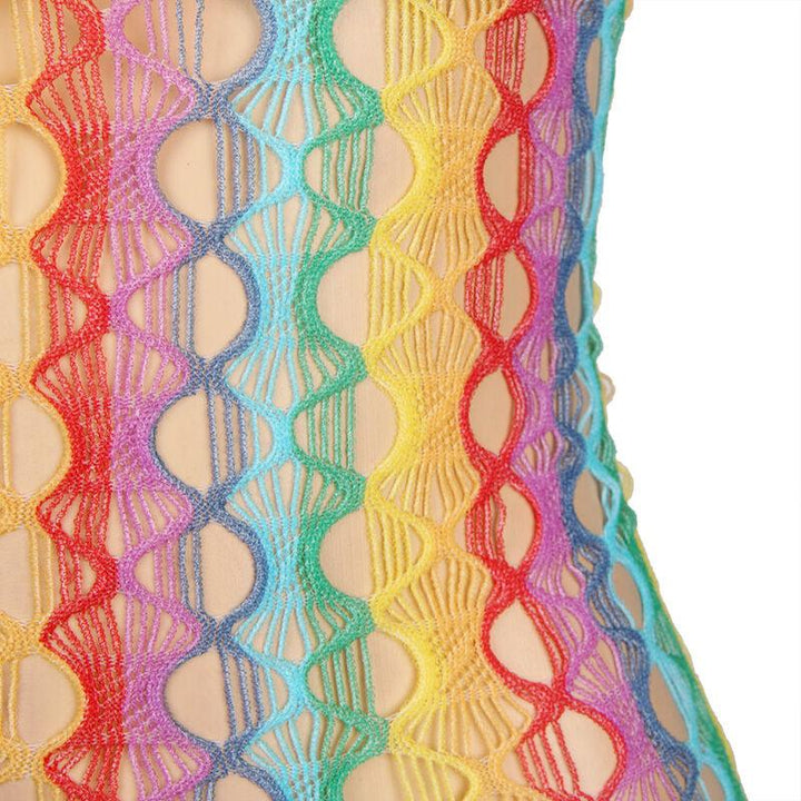 SUBBLIME - 952365 RAINBOW NETZ-KLEID MIT FREIEN SCHULTERN EINE GRÖSSE - INTIM SPACE Online Sexshop