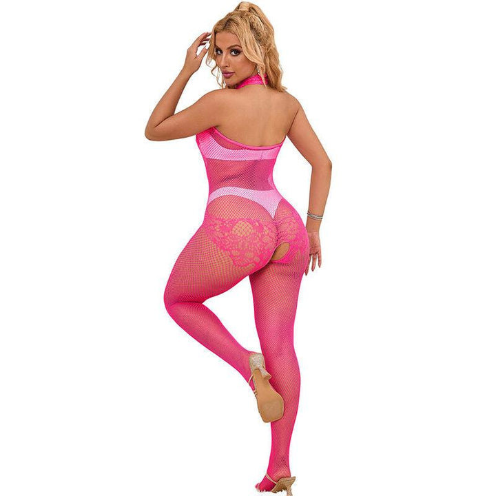 SUBBLIME - 952389 BODYSTOCKING MIT SCHNITTFREIEM NETZ UND SPITZE MIT HOHEM HALS EINE GRÖSSE - INTIM SPACE Online Sexshop