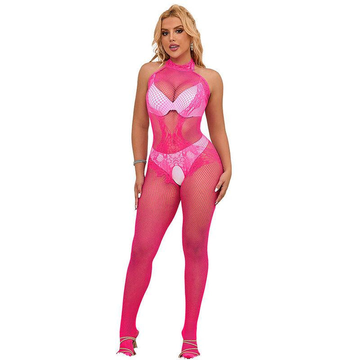 SUBBLIME - 952389 BODYSTOCKING MIT SCHNITTFREIEM NETZ UND SPITZE MIT HOHEM HALS EINE GRÖSSE - INTIM SPACE Online Sexshop