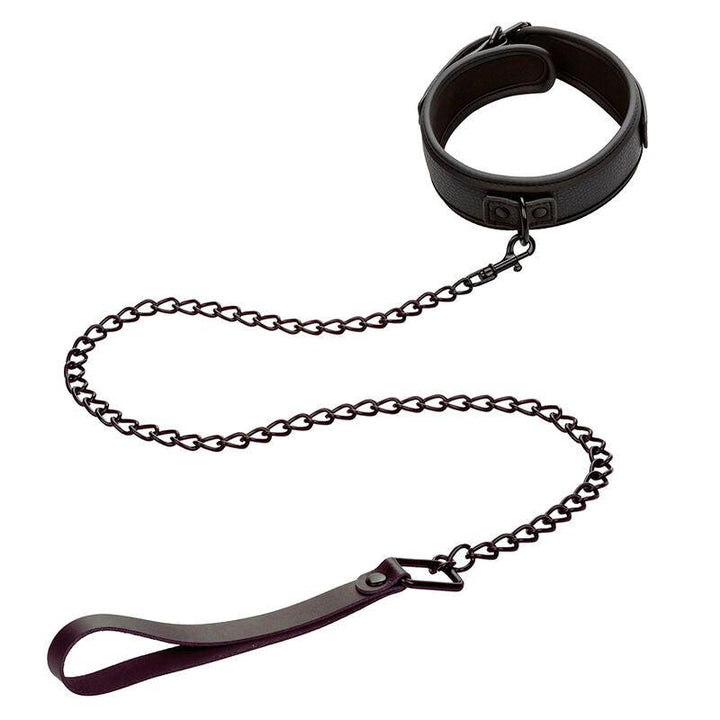 CALEXOTICS - NOCTURNAL HALSBAND - LEINE LEDER VERSTELLBAR SCHWARZ - INTIM SPACE Online Sexshop