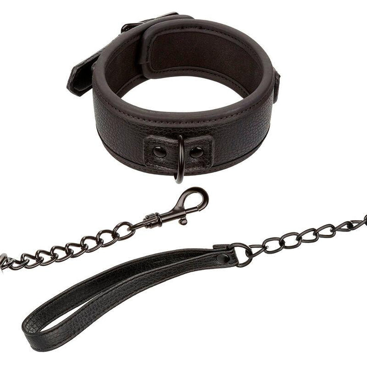 CALEXOTICS - NOCTURNAL HALSBAND - LEINE LEDER VERSTELLBAR SCHWARZ - INTIM SPACE Online Sexshop