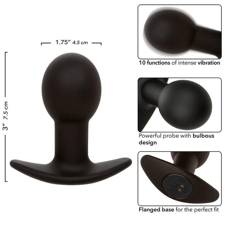 CALEXOTICS - ROCK BOTTOM ANAL PLUG 10 VIBRATIONEN SILIKON SCHWARZ - INTIM SPACE Online Sexshop