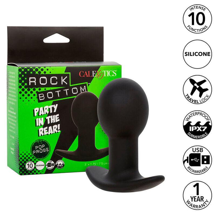 CALEXOTICS - ROCK BOTTOM ANAL PLUG 10 VIBRATIONEN SILIKON SCHWARZ - INTIM SPACE Online Sexshop