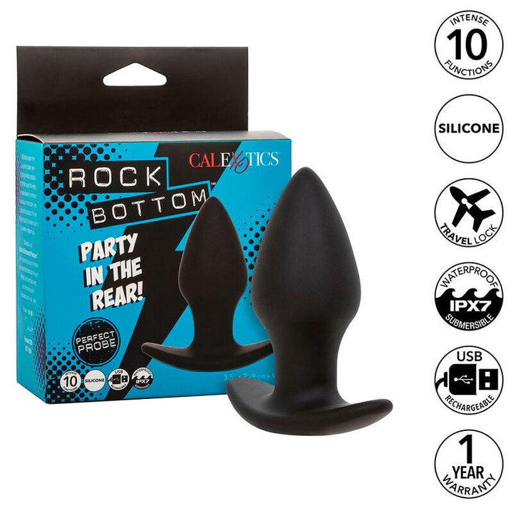 CALEXOTICS - ROCK BOTTOM PERFECT ANAL PLUG 10 VIBRATIONEN SILIKON SCHWARZ - INTIM SPACE Online Sexshop