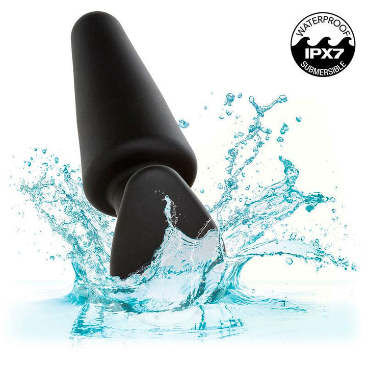 CALEXOTICS - ROCK BOTTOM TAPERED ANAL PLUG 10 VIBRACIONES SILIKON SCHWARZ - INTIM SPACE Online Sexshop