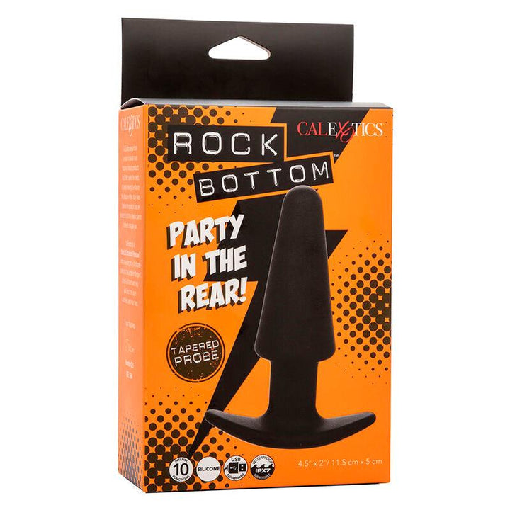 CALEXOTICS - ROCK BOTTOM TAPERED ANAL PLUG 10 VIBRACIONES SILIKON SCHWARZ - INTIM SPACE Online Sexshop