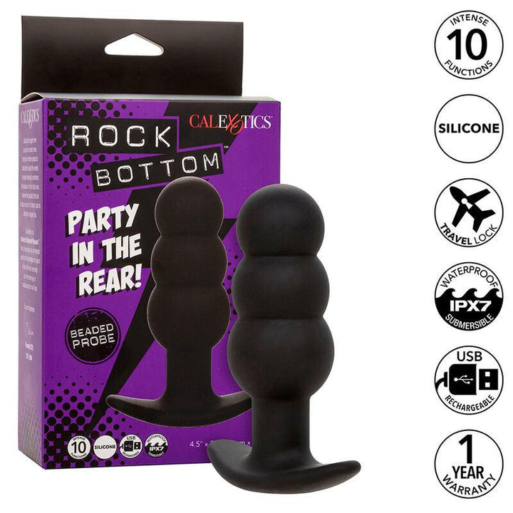 CALEXOTICS - ROCK BOTTOM ANAL PLUG MIT PERLEN 10 VIBRATIONEN SILIKON SCHWARZ - INTIM SPACE Online Sexshop