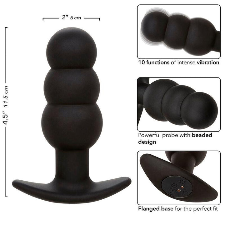 CALEXOTICS - ROCK BOTTOM ANAL PLUG MIT PERLEN 10 VIBRATIONEN SILIKON SCHWARZ - INTIM SPACE Online Sexshop