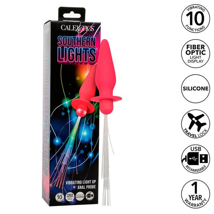 CALEXOTICS - SOUTHERN LIGHTS LIGHT UP LEUCHTENDE ANALSTECKER 10 VIBRATIONEN SILIKON ROSA - INTIM SPACE Online Sexshop