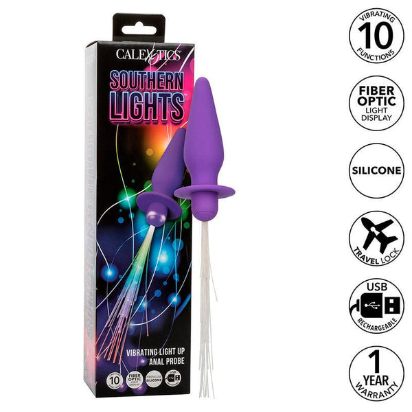 CALEXOTICS - SOUTHERN LIGHTS LIGHT UP LEUCHTENDE ANALSTECKER 10 VIBRATIONEN SILIKON LILA - INTIM SPACE Online Sexshop