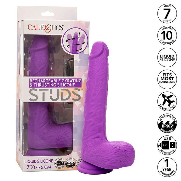 CALEXOTICS - STUDS WIEDERAUFLADBARER UND ROTIERENDER VIBRATOR 10 VIBRATIONEN LILA - INTIM SPACE Online Sexshop