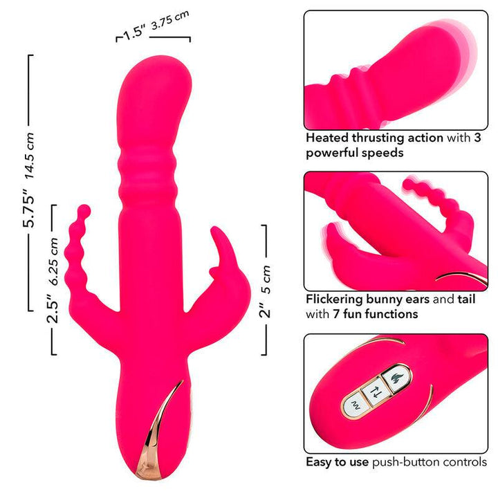 CALEXOTICS - JACK FANTASY DREIFACH BEHEIZTER VIBRATOR RABBIT ROSA - INTIM SPACE Online Sexshop