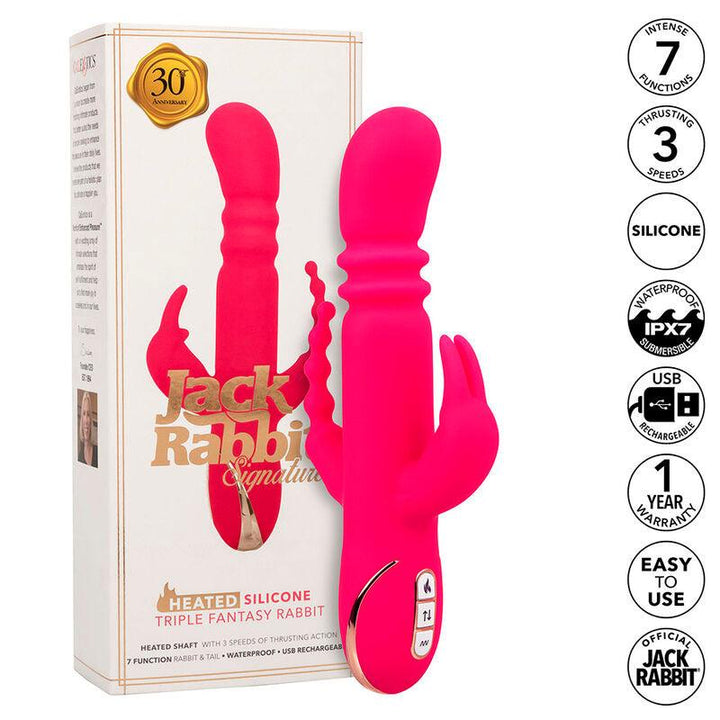 CALEXOTICS - JACK FANTASY DREIFACH BEHEIZTER VIBRATOR RABBIT ROSA - INTIM SPACE Online Sexshop