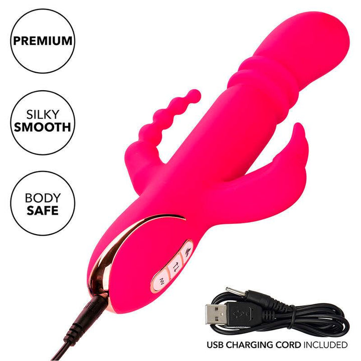 CALEXOTICS - JACK FANTASY DREIFACH BEHEIZTER VIBRATOR RABBIT ROSA - INTIM SPACE Online Sexshop