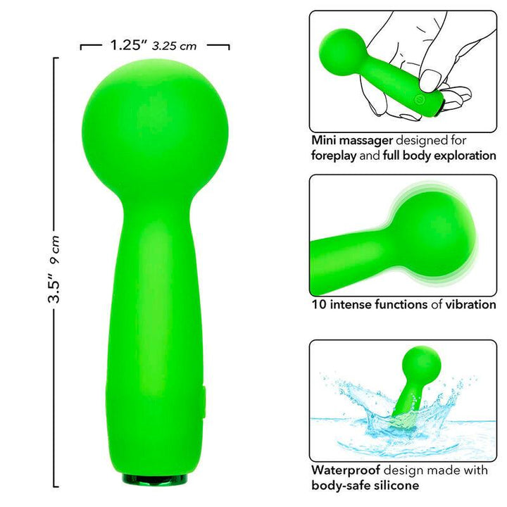 CALEXOTICS - NEON VIBES THE BUBBLY VIBE MINI-MASSAGER 10 VIBRATIONEN GRÜN - INTIM SPACE Online Sexshop