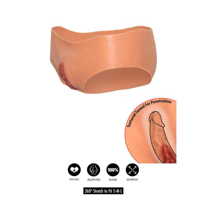 HIDDEN DESIRE - ALTER EGO OFFENER VAGINA-SLIP MIT NIEDRIGER TAILLE, FLEISCH - INTIM SPACE Online Sexshop