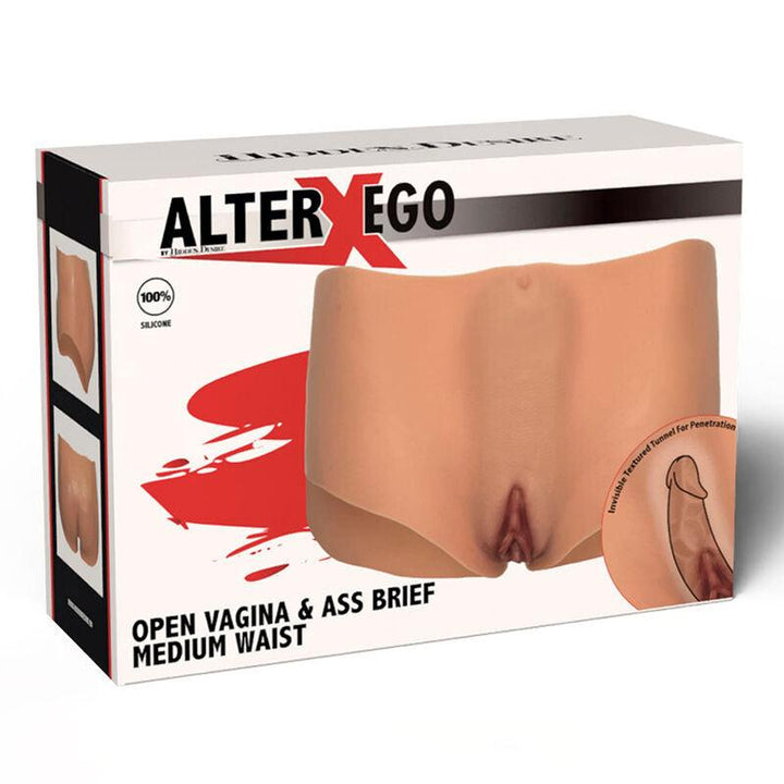 HIDDEN DESIRE - ALTER EGO OFFENER VAGINA- UND ARSCH-SLIP MIT MITTLERER TAILLE, HAUTFARBE - INTIM SPACE Online Sexshop