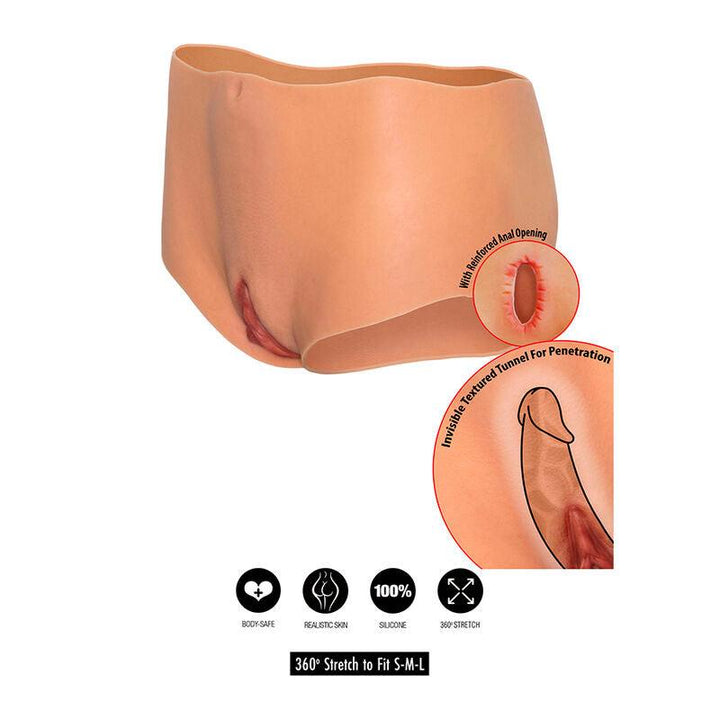 HIDDEN DESIRE - ALTER EGO OFFENER VAGINA- UND ARSCH-SLIP MIT MITTLERER TAILLE, HAUTFARBE - INTIM SPACE Online Sexshop