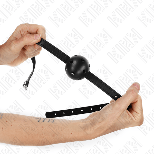 KINK - SIMPLICITY SCHWARZER ATMUNGSAKTIVER BALL 4,5 CM GAG 62 - 1,5 CM - INTIM SPACE Online Sexshop