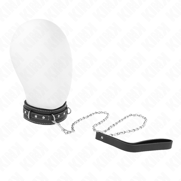 KINK - PVC LEDER HALSKETTE MIT GÜRTEL 105 CM STRASS NIETE 41,5 - 4 CM - INTIM SPACE Online Sexshop