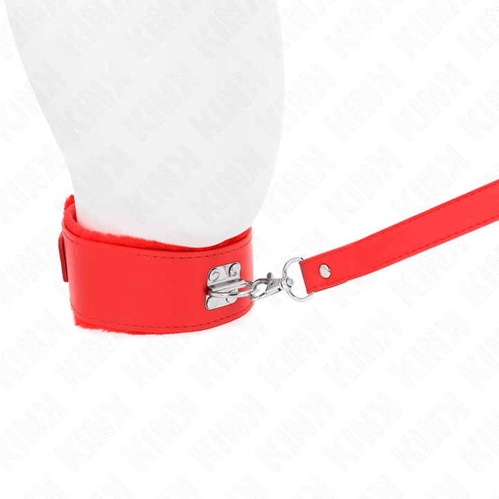 KINK - HALSKETTE MIT LEINE 116 CM MIT SILBERNEN NIETEN MODELL - ROT VERSTELLBAR 40-48 CM - 6 CM - INTIM SPACE Online Sexshop