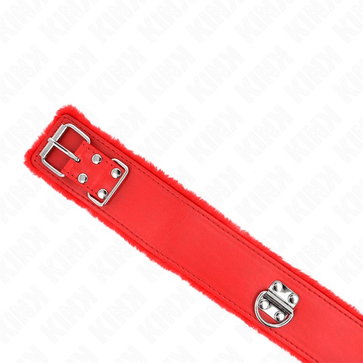 KINK - HALSKETTE MIT LEINE 116 CM MIT SILBERNEN NIETEN MODELL - ROT VERSTELLBAR 40-48 CM - 6 CM - INTIM SPACE Online Sexshop