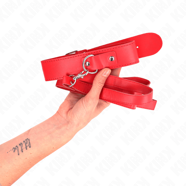 KINK - HALSKETTE MIT GÜRTEL 116 CM ROJO GURT VERSTELLBAR 32-50 CM - 8 CM - INTIM SPACE Online Sexshop