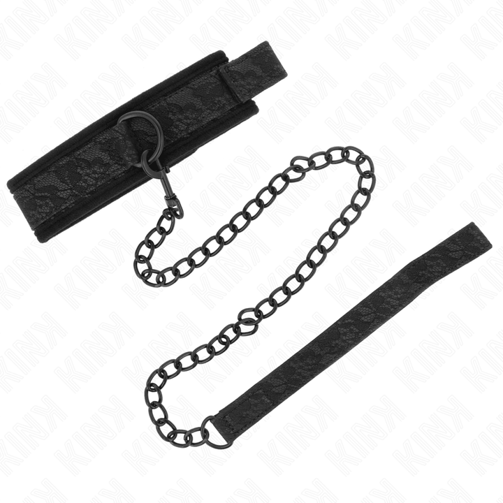 KINK - BASISMODELL HALSBAND MIT LEINE 77 CM MODELL - VERSTELLBAR 34-54 CM - 5 CM - INTIM SPACE Online Sexshop