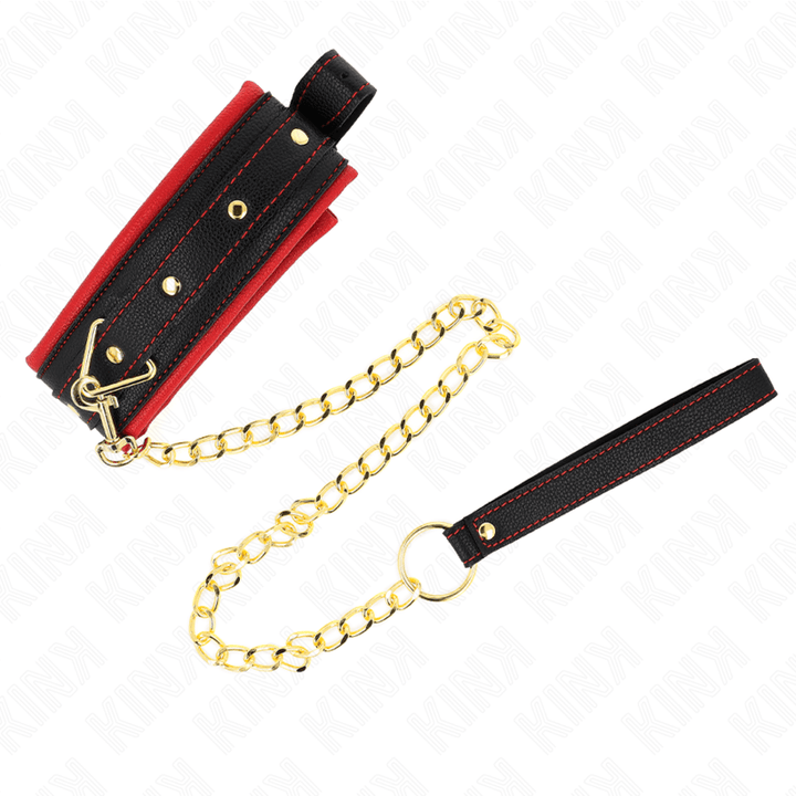 KINK - HALSBAND MIT LEINE AUS EINFACHER STOFF, VERSTELLBAR 33-48 CM - 5,7 CM - INTIM SPACE Online Sexshop