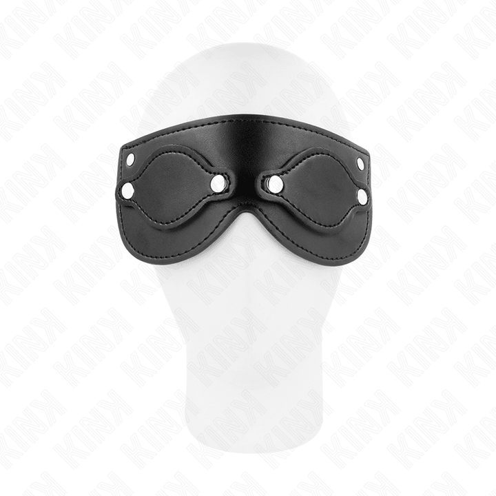 KINK - KUNSTLEDERMASKE MIT ABNEHMBAREN AUGENABDECKUNGEN 22 - 9 CM - INTIM SPACE Online Sexshop