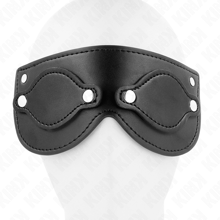 KINK - KUNSTLEDERMASKE MIT ABNEHMBAREN AUGENABDECKUNGEN 22 - 9 CM - INTIM SPACE Online Sexshop