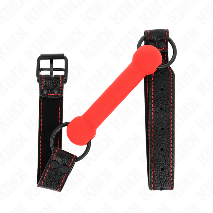 KINK - KNOCHENGAG MIT KUNSTLEDERBAND ROT VERSTELLBAR 41-57 CM - INTIM SPACE Online Sexshop