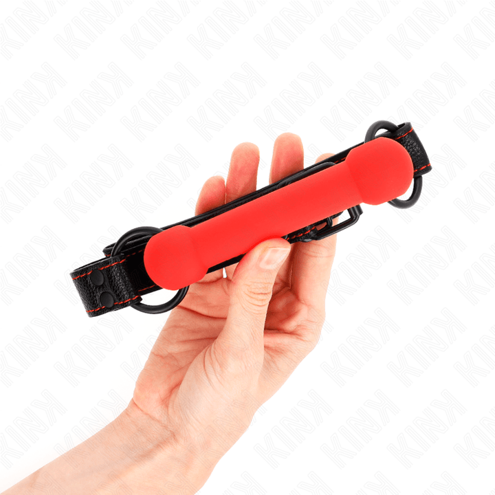 KINK - KNOCHENGAG MIT KUNSTLEDERBAND ROT VERSTELLBAR 41-57 CM - INTIM SPACE Online Sexshop