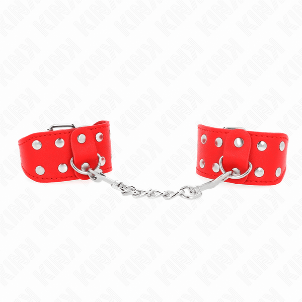 KINK - ARMBÄNDER MIT DOPPELTER REIHE VERSTELLBARER NIETEN ROT - INTIM SPACE Online Sexshop