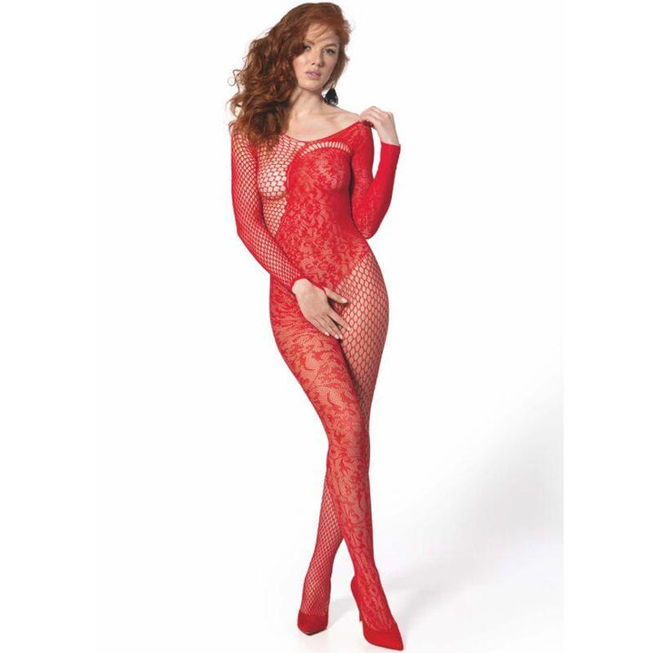 PASSION - BS 107 BODYSTOCKING ROT EINE GRÖSSE - INTIM SPACE Online Sexshop