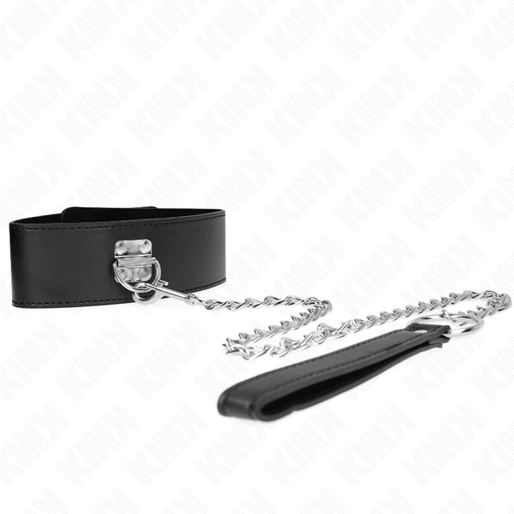 KINK - HALSKETTE MIT GÜRTEL 65 CM MIT BREITEM SCHWARZEN RIEMEN VERSTELLBAR 33,5-41 CM - 5 CM - INTIM SPACE Online Sexshop