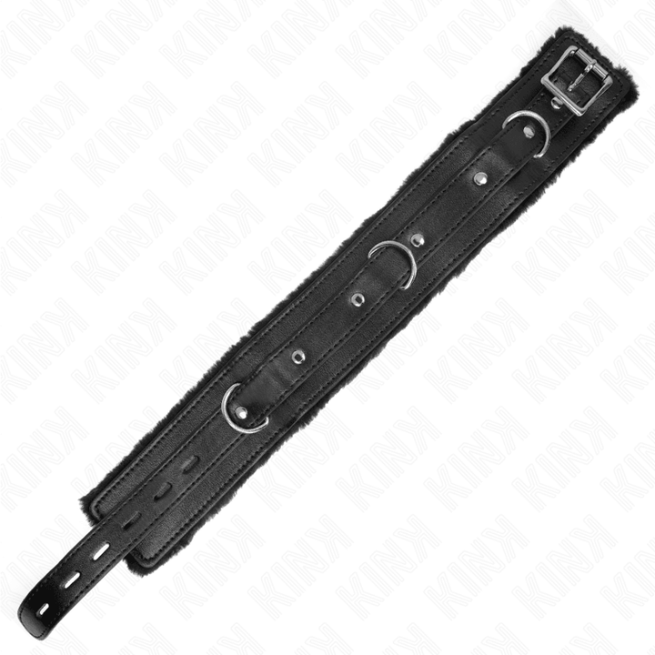 KINK - HALSBAND MIT LEINE 65 CM MIT EINSCHRÄNKUNGEN SCHWARZ 36-42 CM - 5,5 CM - INTIM SPACE Online Sexshop