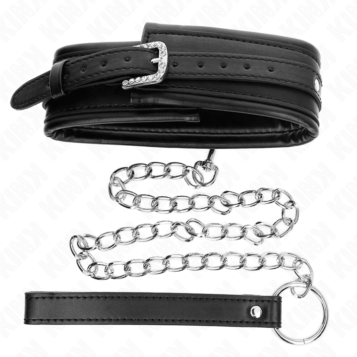 KINK - HALSKETTE MIT GLÄNZENDEM SCHNALLE-BAND 65 CM 48,5 CM - 5,3 CM - INTIM SPACE Online Sexshop